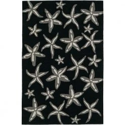 Cove 8 Starfish Black 3 ft. 6 in. x 5 ft. 6 in. Area Rug by Addison Rugs