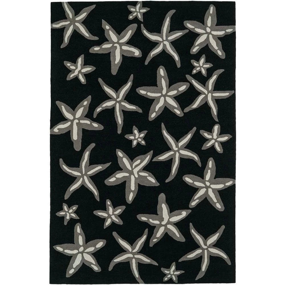 Cove 8 Starfish Black 3 ft. 6 in. x 5 ft. 6 in. Area Rug by Addison Rugs 3 Cove 8 Starfish Black 3 ft. 6 in. x 5 ft. 6 in. Area Rug by Addison Rugs