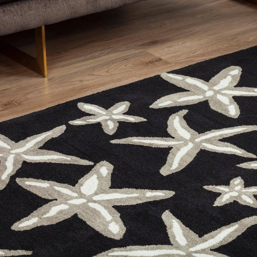 Cove 8 Starfish Black 3 ft. 6 in. x 5 ft. 6 in. Area Rug by Addison Rugs 5 Cove 8 Starfish Black 3 ft. 6 in. x 5 ft. 6 in. Area Rug by Addison Rugs - Image 3