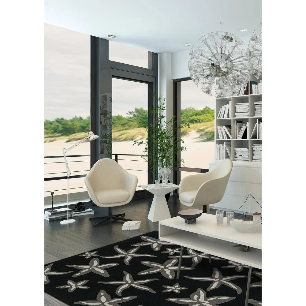 Cove 8 Starfish Black 3 ft. 6 in. x 5 ft. 6 in. Area Rug by Addison Rugs 14 Cove 8 Starfish Black 3 ft. 6 in. x 5 ft. 6 in. Area Rug by Addison Rugs - Image 12