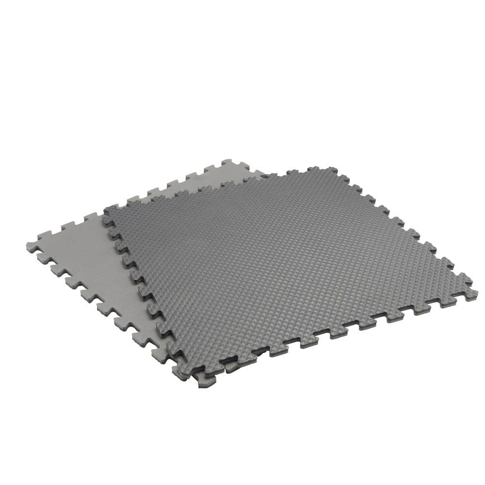 Black/Gray 24 in. x 24 in. x 0.47 in. Foam Dual Sided Gym Floor Tiles (4 Tiles/Pack (16 sq. ft.) by TrafficMaster 4 Black/Gray 24 in. x 24 in. x 0.47 in. Foam Dual Sided Gym Floor Tiles (4 Tiles/Pack (16 sq. ft.) by TrafficMaster - Image 3