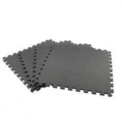 Black/Gray 24 in. x 24 in. x 0.47 in. Foam Dual Sided Gym Floor Tiles (4 Tiles/Pack (16 sq. ft.) by TrafficMaster