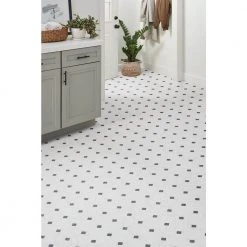 Black and White Marble Paver Residential Vinyl Sheet Flooring 12ft. Wide x Cut to Length by TrafficMaster 16 Black and White Marble Paver Residential Vinyl Sheet Flooring 12ft. Wide x Cut to Length by TrafficMaster -TrafficMaster || Addison Rugs Sales black and white marble trafficmaster vinyl sheet flooring c1100405k509g14 40 1000