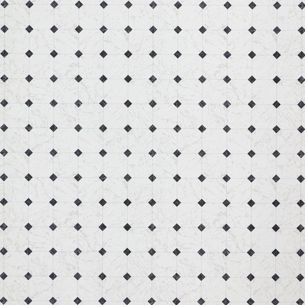 Black and White Marble Paver Residential Vinyl Sheet Flooring 12ft. Wide x Cut to Length by TrafficMaster 3 Black and White Marble Paver Residential Vinyl Sheet Flooring 12ft. Wide x Cut to Length by TrafficMaster