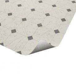 Black and White Marble Paver Residential Vinyl Sheet Flooring 12ft. Wide x Cut to Length by TrafficMaster 24 Black and White Marble Paver Residential Vinyl Sheet Flooring 12ft. Wide x Cut to Length by TrafficMaster -TrafficMaster || Addison Rugs Sales black and white marble trafficmaster vinyl sheet flooring c1100405k509g14 fa 1000