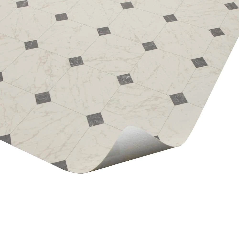 Black and White Marble Paver Residential Vinyl Sheet Flooring 12ft. Wide x Cut to Length by TrafficMaster 13 Black and White Marble Paver Residential Vinyl Sheet Flooring 12ft. Wide x Cut to Length by TrafficMaster - Image 11