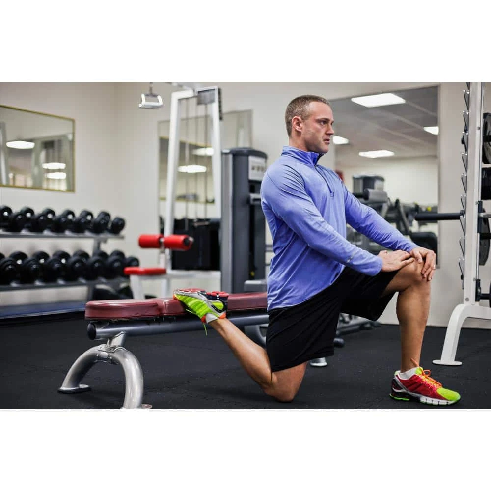 Black 25.2 in. x 25.2 in. x 0.68 in. Foam Shock Absorbing Gym Floor Tiles (4 Tiles/Pack) (17.64 sq. ft.) by TrafficMaster 9 Black 25.2 in. x 25.2 in. x 0.68 in. Foam Shock Absorbing Gym Floor Tiles (4 Tiles/Pack) (17.64 sq. ft.) by TrafficMaster - Image 7