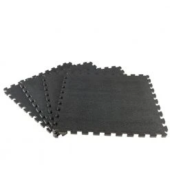 Black 25.2 in. x 25.2 in. x 0.68 in. Foam Shock Absorbing Gym Floor Tiles (4 Tiles/Pack) (17.64 sq. ft.) by TrafficMaster