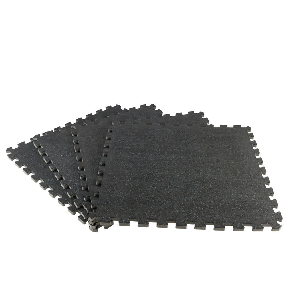 Black 25.2 in. x 25.2 in. x 0.68 in. Foam Shock Absorbing Gym Floor Tiles (4 Tiles/Pack) (17.64 sq. ft.) by TrafficMaster 3 Black 25.2 in. x 25.2 in. x 0.68 in. Foam Shock Absorbing Gym Floor Tiles (4 Tiles/Pack) (17.64 sq. ft.) by TrafficMaster