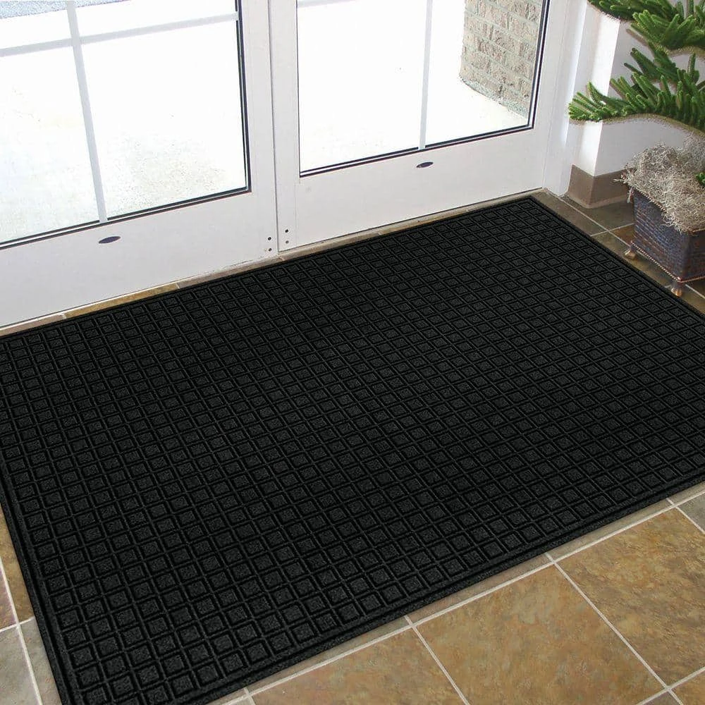 Black 48 in. x 72 in. Synthetic Fiber and Recycled Rubber Commercial Door Mat by TrafficMaster 4 Black 48 in. x 72 in. Synthetic Fiber and Recycled Rubber Commercial Door Mat by TrafficMaster - Image 2