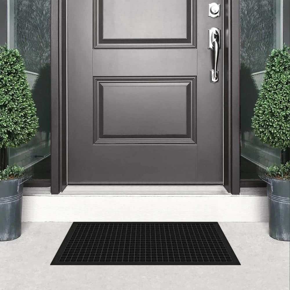 Embossed Black 18 in. x 30 in. Door Mat by TrafficMaster 4 Embossed Black 18 in. x 30 in. Door Mat by TrafficMaster - Image 2