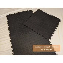 Black Raised Coin 18 in. x 18 in. x 3.1 mm Rubber Interlocking Modular Flooring Tiles, 6-Pack (13.5 sq. ft.) by TrafficMaster 24 Black Raised Coin 18 in. x 18 in. x 3.1 mm Rubber Interlocking Modular Flooring Tiles, 6-Pack (13.5 sq. ft.) by TrafficMaster -TrafficMaster || Addison Rugs Sales black trafficmaster gym floor tiles 11n 532 18x18hd d4 1000
