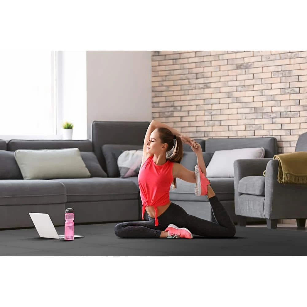 Black/Gray 24 in. x 24 in. x .52 in. Foam Dual Sided Impact Gym Floor Tiles (4 Tiles/Pack (16 sq. ft.) by TrafficMaster 4 Black/Gray 24 in. x 24 in. x .52 in. Foam Dual Sided Impact Gym Floor Tiles (4 Tiles/Pack (16 sq. ft.) by TrafficMaster - Image 2