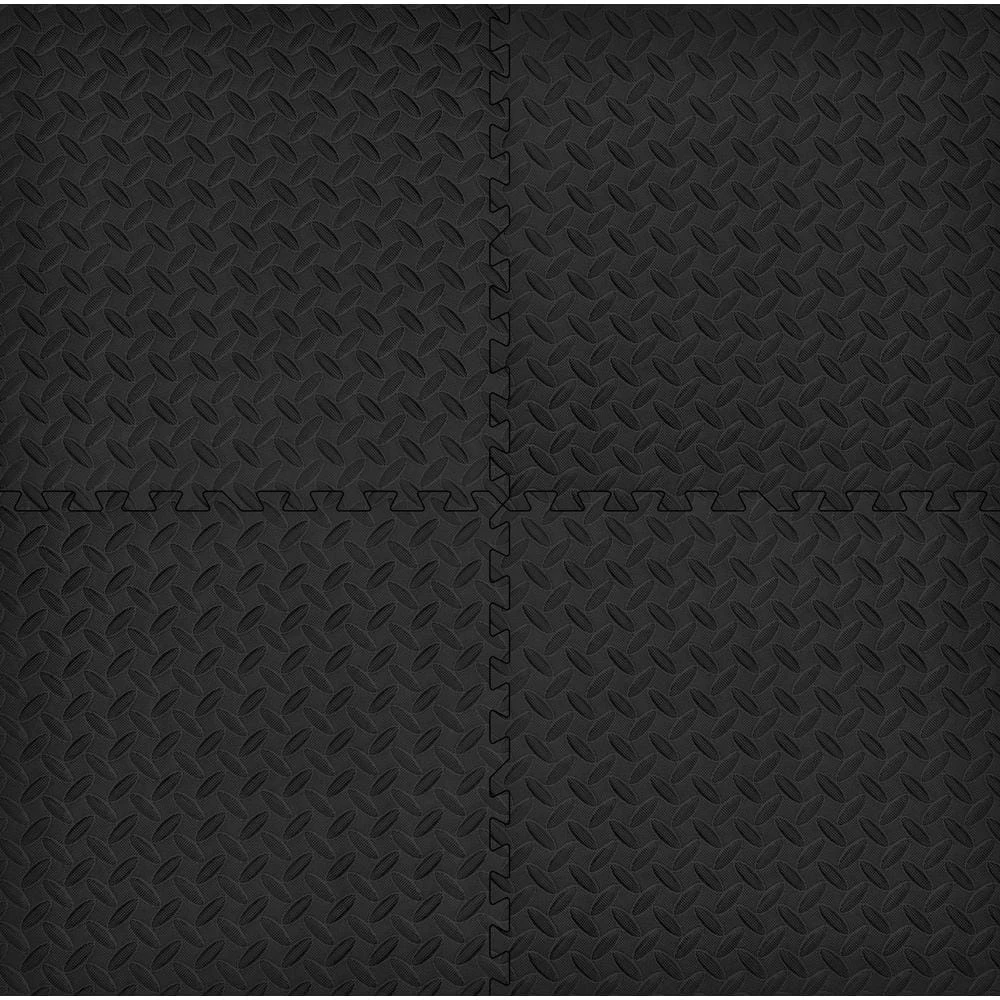 Black 24 in. W x 24 in. L x 0.47 in. Foam Interlocking Gym Floor Tiles (6 Tiles/Pack) (24 sq. ft.) by TrafficMaster 8 Black 24 in. W x 24 in. L x 0.47 in. Foam Interlocking Gym Floor Tiles (6 Tiles/Pack) (24 sq. ft.) by TrafficMaster - Image 6
