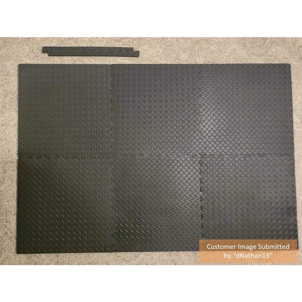 Black 24 in. W x 24 in. L x 0.47 in. Foam Interlocking Gym Floor Tiles (6 Tiles/Pack) (24 sq. ft.) by TrafficMaster 12 Black 24 in. W x 24 in. L x 0.47 in. Foam Interlocking Gym Floor Tiles (6 Tiles/Pack) (24 sq. ft.) by TrafficMaster - Image 10