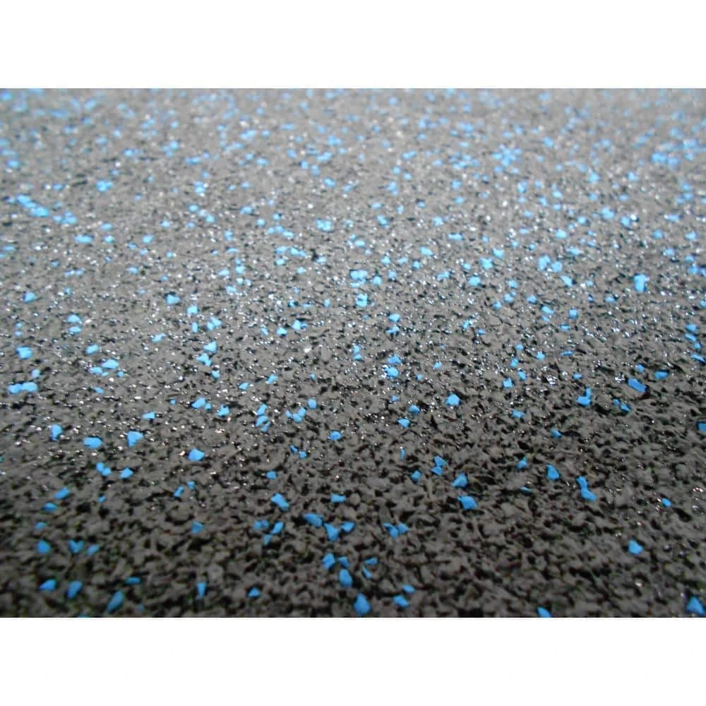 Black with Blue Flecks 18 in. x 18 in. x 0.3 in. Rubber Gym Floor Tiles (6 Tiles/Pack) (14.32 sq. ft.) by TrafficMaster 5 Black with Blue Flecks 18 in. x 18 in. x 0.3 in. Rubber Gym Floor Tiles (6 Tiles/Pack) (14.32 sq. ft.) by TrafficMaster - Image 3