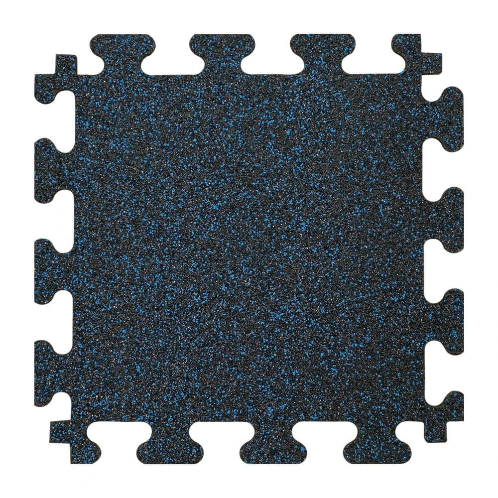Black with Blue Flecks 18 in. x 18 in. x 0.3 in. Rubber Gym Floor Tiles (6 Tiles/Pack) (14.32 sq. ft.) by TrafficMaster 3 Black with Blue Flecks 18 in. x 18 in. x 0.3 in. Rubber Gym Floor Tiles (6 Tiles/Pack) (14.32 sq. ft.) by TrafficMaster