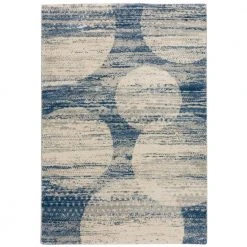 Ankara 17 Indigo Blue 8 Ft. x 10 Ft. Dancing Circles Area Rug by Addison Rugs
