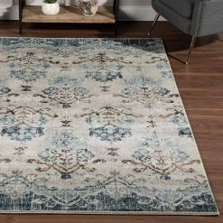 Provincial 11 Blue 3 ft. 3 in. x 5 ft. 3 in. French Damask Area Rug by Addison Rugs -TrafficMaster || Addison Rugs Sales blue addison rugs area rugs hdpc11bl3x5 31 1000
