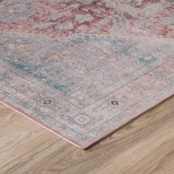 Baldwin 2 Blush 3 ft. 3 in. x 5 ft. 3 in. Medallion Velvet Non-Skid Indoor Area Rug by Addison Rugs -TrafficMaster || Addison Rugs Sales blush addison rugs area rugs hdba2bl3x5 4f 1000