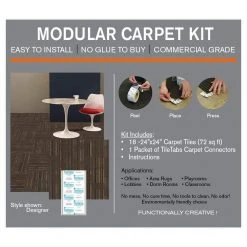 Designer Brown Commercial 24 in. x 24 Peel and Stick Carpet Tile (18 Tiles/Case) 72 sq. ft. by TrafficMaster -TrafficMaster || Addison Rugs Sales brown tan trafficmaster carpet tile pdm12 4000k 4f 1000