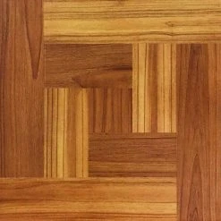 Brown Wood Parquet 12 in. x 12 in. Peel and Stick Vinyl Tile Flooring (30 sq. ft. / case) by TrafficMaster
