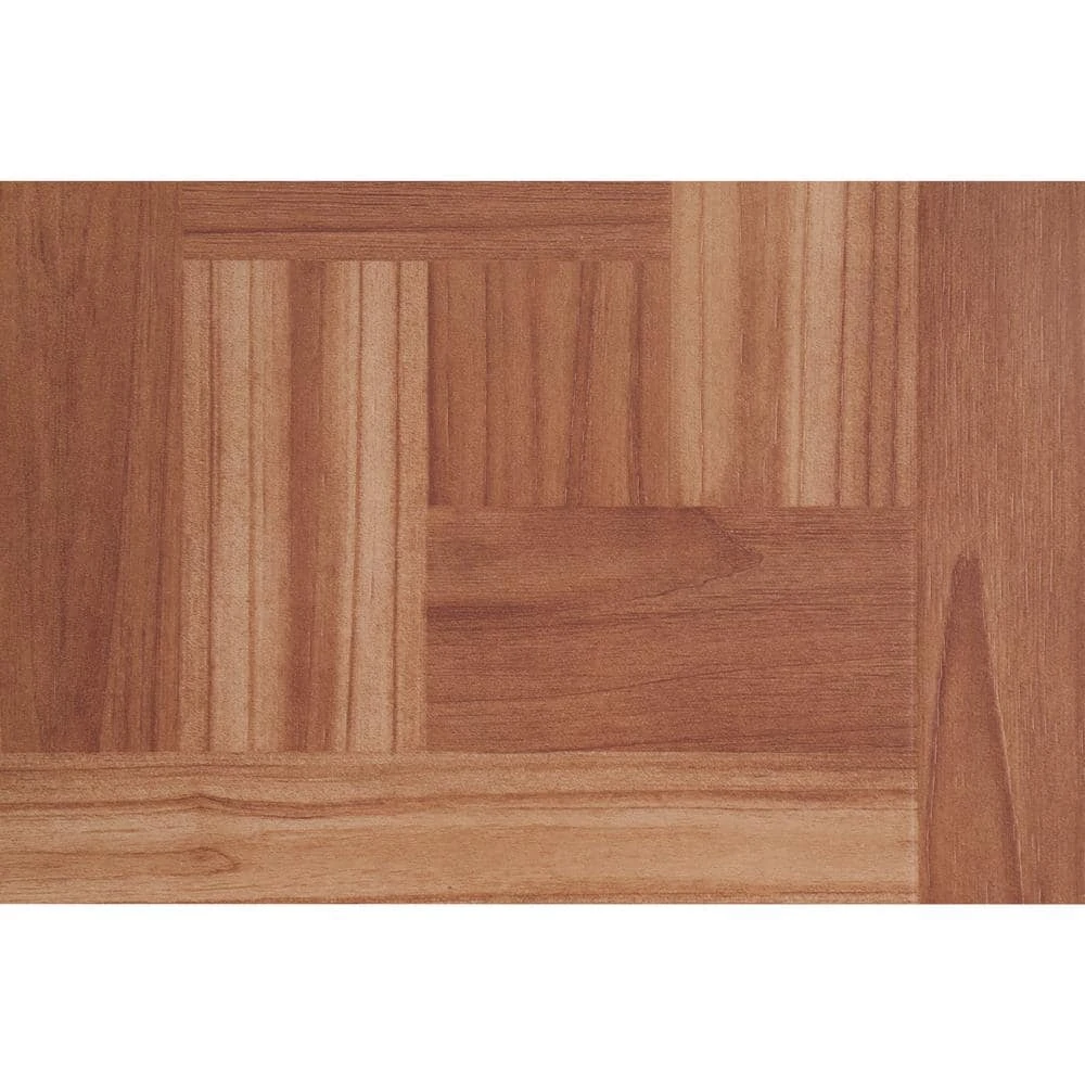 Brown Wood Parquet 12 in. x 12 in. Peel and Stick Vinyl Tile Flooring (30 sq. ft. / case) by TrafficMaster 6 Brown Wood Parquet 12 in. x 12 in. Peel and Stick Vinyl Tile Flooring (30 sq. ft. / case) by TrafficMaster - Image 4