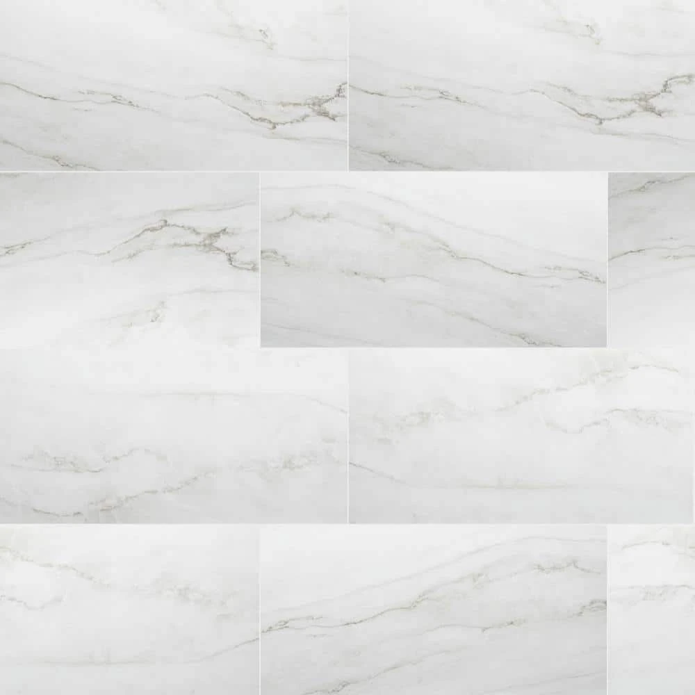 12 in. W x 24 in. L Calacatta Consilio Rigid Core Click Lock Luxury Vinyl Tile Flooring (66-case/1278.42 sq. ft./pallet) by TrafficMaster 3 12 in. W x 24 in. L Calacatta Consilio Rigid Core Click Lock Luxury Vinyl Tile Flooring (66-case/1278.42 sq. ft./pallet) by TrafficMaster