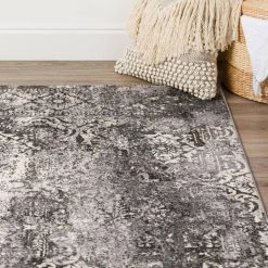 Apollo 7 Carbon 2 ft. 3 in. x 7 ft. 5 in. Distressed Patterned Indoor Runner Rug by Addison Rugs -TrafficMaster || Addison Rugs Sales carbon addison rugs area rugs hdap7ca2x7 76 1000