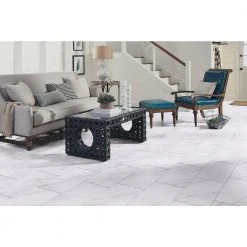 Carrara Marble 12 in. x 24 in. Peel and Stick Vinyl Tile (20 sq. ft. / case) by TrafficMaster -TrafficMaster || Addison Rugs Sales carrara marble trafficmaster vinyl tile ss1212 1f 1000