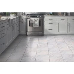 Carrara Marble 12 in. x 12 in. Peel and Stick Vinyl Tile (30 sq. ft. / case) by TrafficMaster -TrafficMaster || Addison Rugs Sales carrara marble trafficmaster vinyl tile ss1212 4f 1000 1