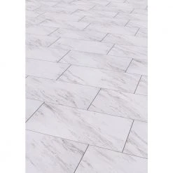 Carrara Marble 12 in. x 24 in. Peel and Stick Vinyl Tile (20 sq. ft. / case) by TrafficMaster -TrafficMaster || Addison Rugs Sales carrara marble trafficmaster vinyl tile ss1212 4f 1000