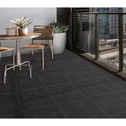 Black Residential 18 in. x 18 Peel and Stick Carpet Tile (8 Tiles/Case)18 sq. ft. by TrafficMaster -TrafficMaster || Addison Rugs Sales charcoal trafficmaster carpet tile 60677600018x18 1f 1000
