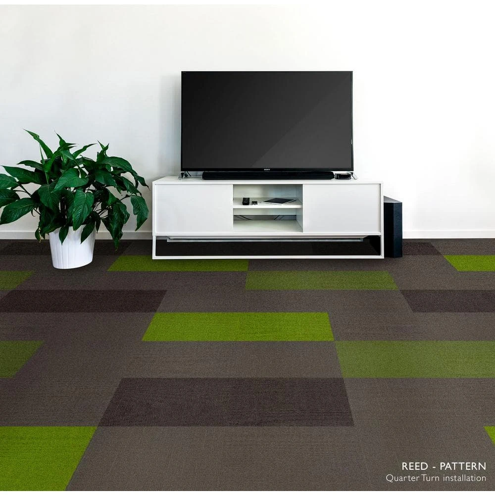 Reed Green Residential/Commercial 19.68 in. x 19.68 Peel and Stick Carpet Tile (8 Tiles/Case)21.53 sq. ft. by TrafficMaster 4 Reed Green Residential/Commercial 19.68 in. x 19.68 Peel and Stick Carpet Tile (8 Tiles/Case)21.53 sq. ft. by TrafficMaster - Image 2