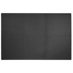 Dark Gray 24 in. x 24 in. x 0.47 in. Foam Interlocking Gym Floor Tiles (6 Tiles/Pack) (24 sq. ft.) by TrafficMaster 12 Dark Gray 24 in. x 24 in. x 0.47 in. Foam Interlocking Gym Floor Tiles (6 Tiles/Pack) (24 sq. ft.) by TrafficMaster -TrafficMaster || Addison Rugs Sales dark gray diamond plate finish with borders trafficmaster gym floor tiles tm1264 1d 1000