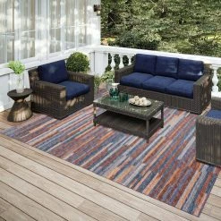 Modena Denim 10 ft. x 14 ft. Striped Area Rug by Addison Rugs -TrafficMaster || Addison Rugs Sales denim addison rugs area rugs hdmo8dn10x14 31 1000