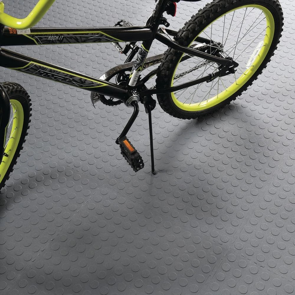 Gray Raised Coin 18 in. x 18 in. x 3.1 mm Rubber Interlocking Modular Flooring Tiles, 6-Pack (13.5 sq. ft.) by TrafficMaster 8 Gray Raised Coin 18 in. x 18 in. x 3.1 mm Rubber Interlocking Modular Flooring Tiles, 6-Pack (13.5 sq. ft.) by TrafficMaster - Image 6