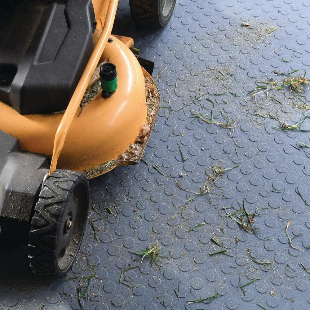 Gray Raised Coin 18 in. x 18 in. x 3.1 mm Rubber Interlocking Modular Flooring Tiles, 6-Pack (13.5 sq. ft.) by TrafficMaster 7 Gray Raised Coin 18 in. x 18 in. x 3.1 mm Rubber Interlocking Modular Flooring Tiles, 6-Pack (13.5 sq. ft.) by TrafficMaster - Image 5