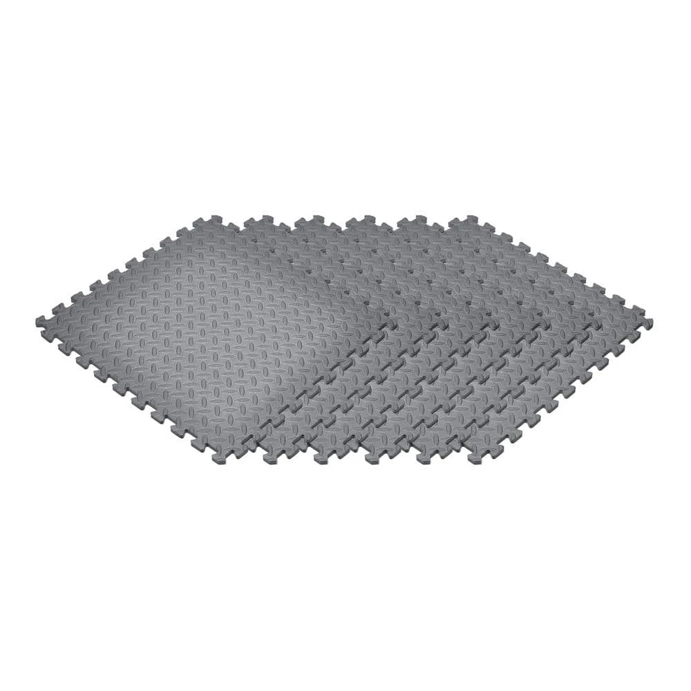 Gray 24 in. W x 24 in. L x 0.47 in. T Foam Interlocking Gym Floor Tiles (6 Tiles/Pack) (24 sq. ft.) by TrafficMaster 5 Gray 24 in. W x 24 in. L x 0.47 in. T Foam Interlocking Gym Floor Tiles (6 Tiles/Pack) (24 sq. ft.) by TrafficMaster - Image 3