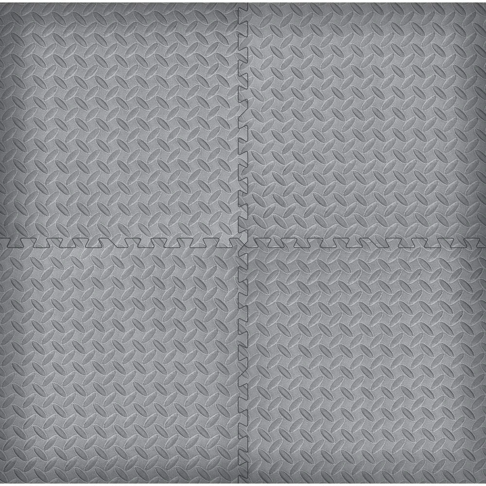 Gray 24 in. W x 24 in. L x 0.47 in. T Foam Interlocking Gym Floor Tiles (6 Tiles/Pack) (24 sq. ft.) by TrafficMaster 8 Gray 24 in. W x 24 in. L x 0.47 in. T Foam Interlocking Gym Floor Tiles (6 Tiles/Pack) (24 sq. ft.) by TrafficMaster - Image 6