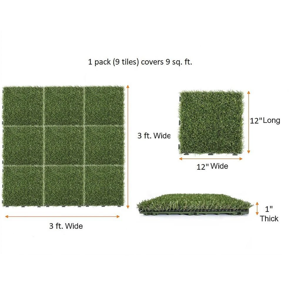 1 ft. x 1 ft. Artificial Grass Interlocking Tiles (9-Pack) by TrafficMaster 7 1 ft. x 1 ft. Artificial Grass Interlocking Tiles (9-Pack) by TrafficMaster - Image 5