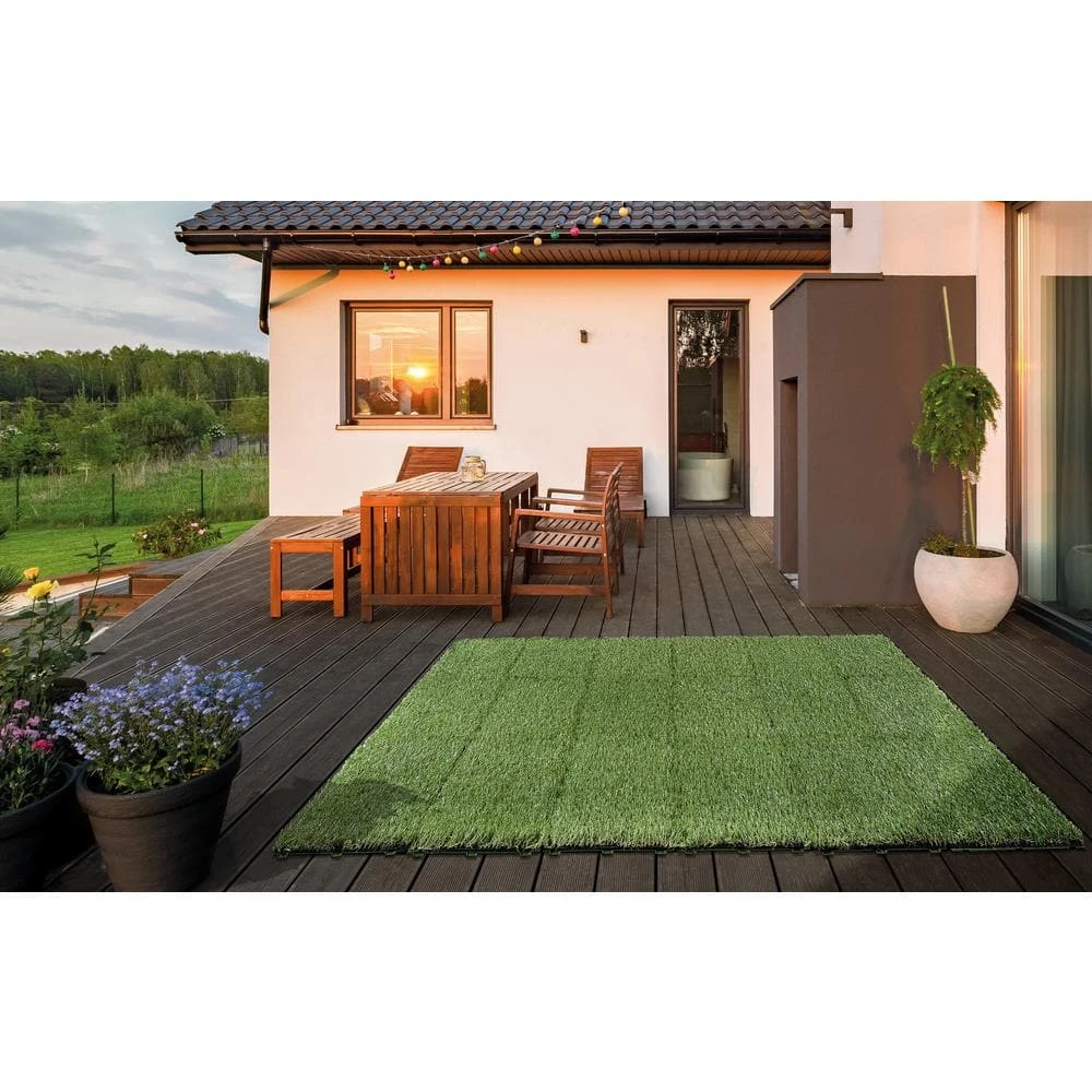 1 ft. x 1 ft. Artificial Grass Interlocking Tiles (9-Pack) by TrafficMaster 5 1 ft. x 1 ft. Artificial Grass Interlocking Tiles (9-Pack) by TrafficMaster - Image 3
