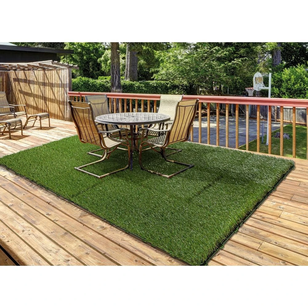 1 ft. x 1 ft. Artificial Grass Interlocking Tiles (9-Pack) by TrafficMaster 4 1 ft. x 1 ft. Artificial Grass Interlocking Tiles (9-Pack) by TrafficMaster - Image 2