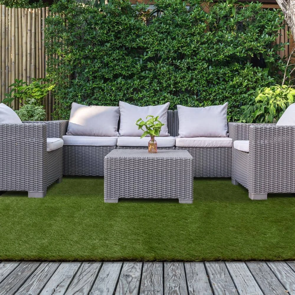 Premium Landscape 7.5 ft. x 13 ft. Green Artificial Grass Rug by TrafficMaster 4 Premium Landscape 7.5 ft. x 13 ft. Green Artificial Grass Rug by TrafficMaster - Image 2