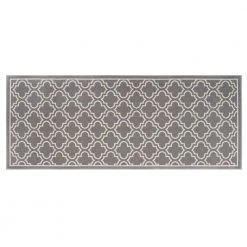 Trellis Grey 2 ft. x 5 ft. Trellis Polyester Accent Rug by TrafficMaster