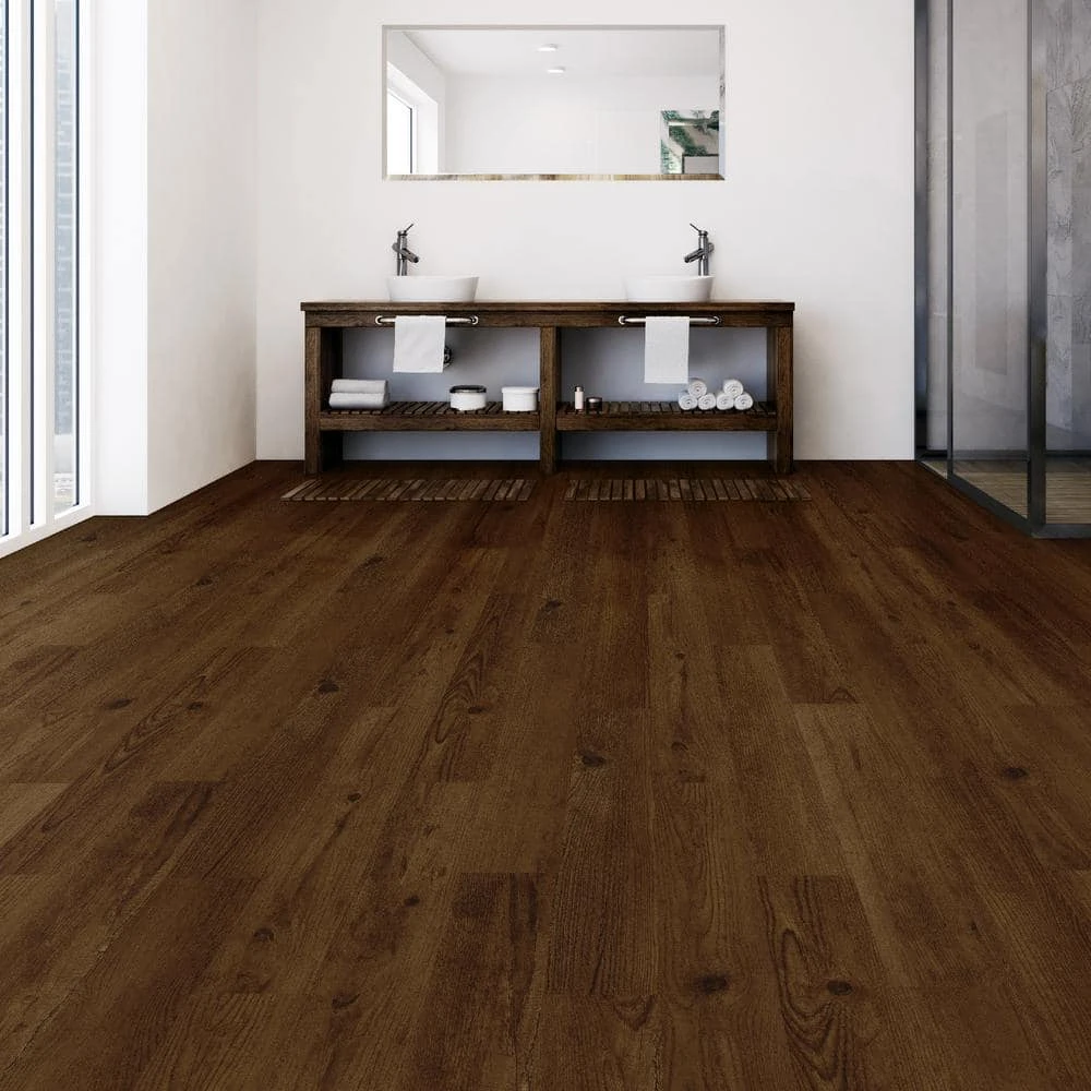 6 in. W Hickory GripStrip Luxury Vinyl Plank Flooring (24 sq. ft./case) by TrafficMaster 4 6 in. W Hickory GripStrip Luxury Vinyl Plank Flooring (24 sq. ft./case) by TrafficMaster - Image 2