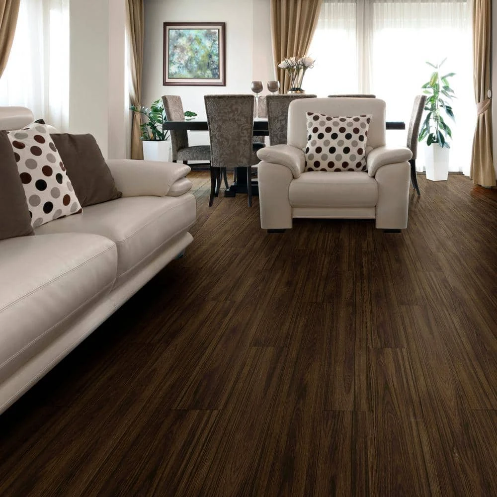 6 in. W Iron Wood GripStrip Luxury Vinyl Plank Flooring (24 sq. ft./case) by TrafficMaster 4 6 in. W Iron Wood GripStrip Luxury Vinyl Plank Flooring (24 sq. ft./case) by TrafficMaster - Image 2