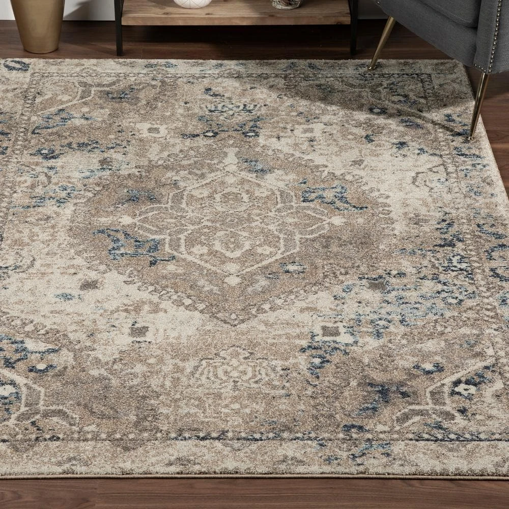 Provincial 7 Linen 7 ft. 10 in. x 10 ft. 7 in. Medallion Persian Area Rug by Addison Rugs 14 Provincial 7 Linen 7 ft. 10 in. x 10 ft. 7 in. Medallion Persian Area Rug by Addison Rugs - Image 12
