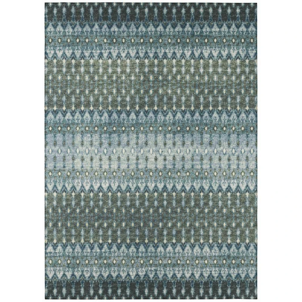 Evolve Mineral Blue 8 ft. x 10 ft. Ikat Area Rug by Addison Rugs 3 Evolve Mineral Blue 8 ft. x 10 ft. Ikat Area Rug by Addison Rugs
