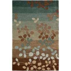 Ascot 1 Striped Floral Mocha 8 ft. x 10 ft. Area Rug by Addison Rugs